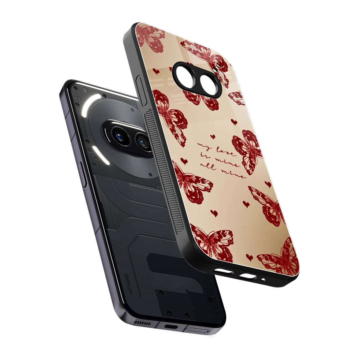 All Mine sleek nothing phone 2a cover with tempered glass back and TPU edges
