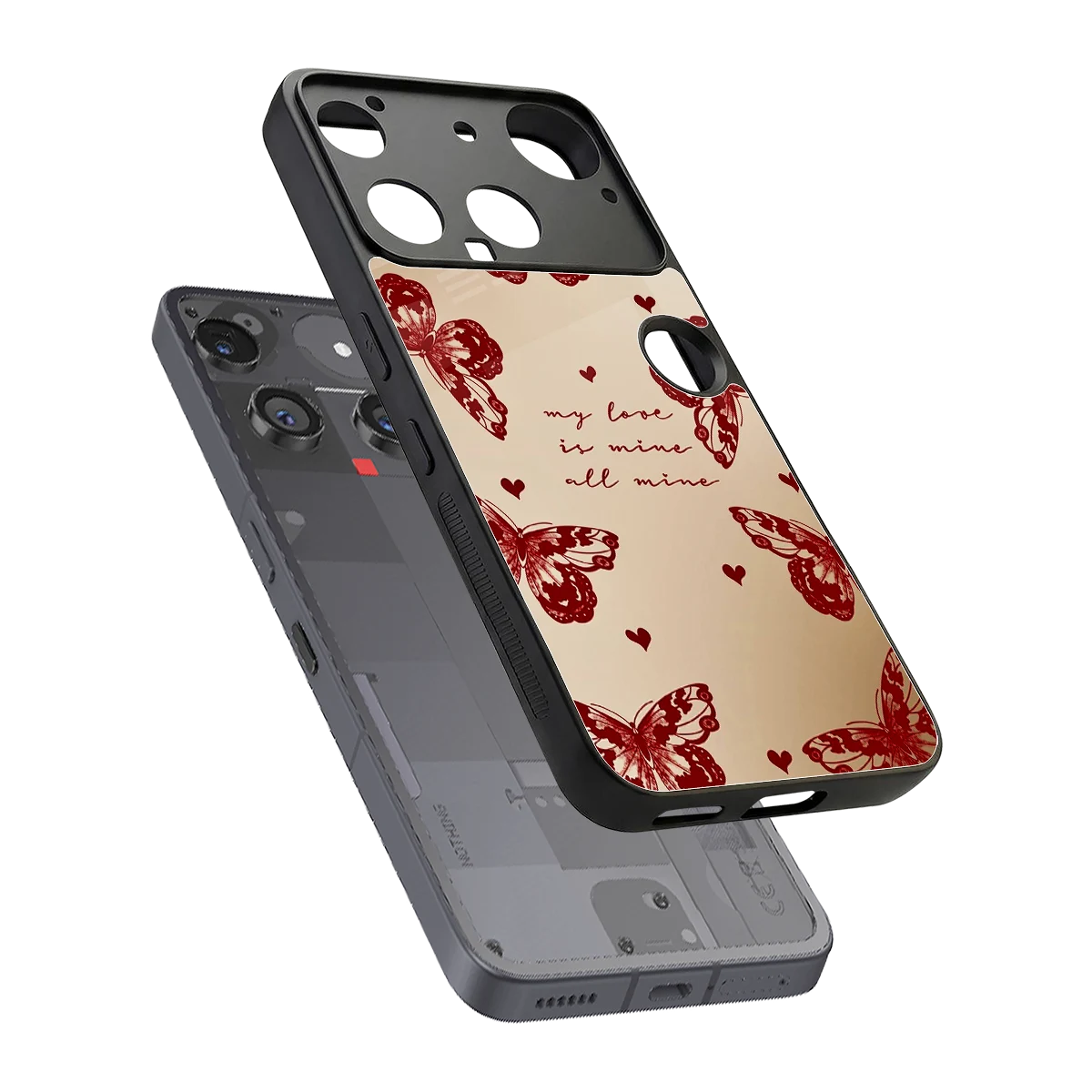 All Mine sleek nothing phone 3 cover with tempered glass back and TPU edges