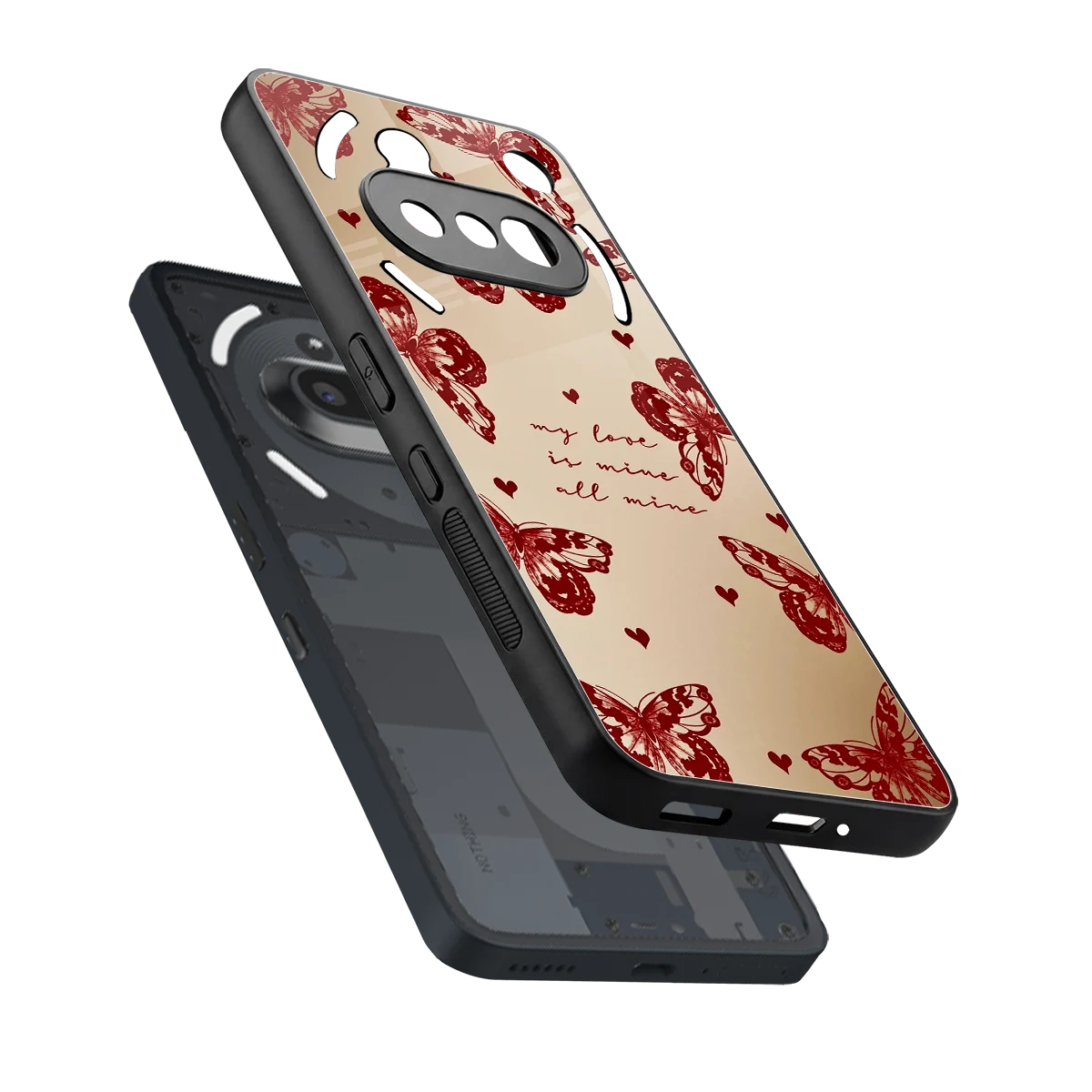 All Mine sleek nothing phone 3a cover with tempered glass back and TPU edges