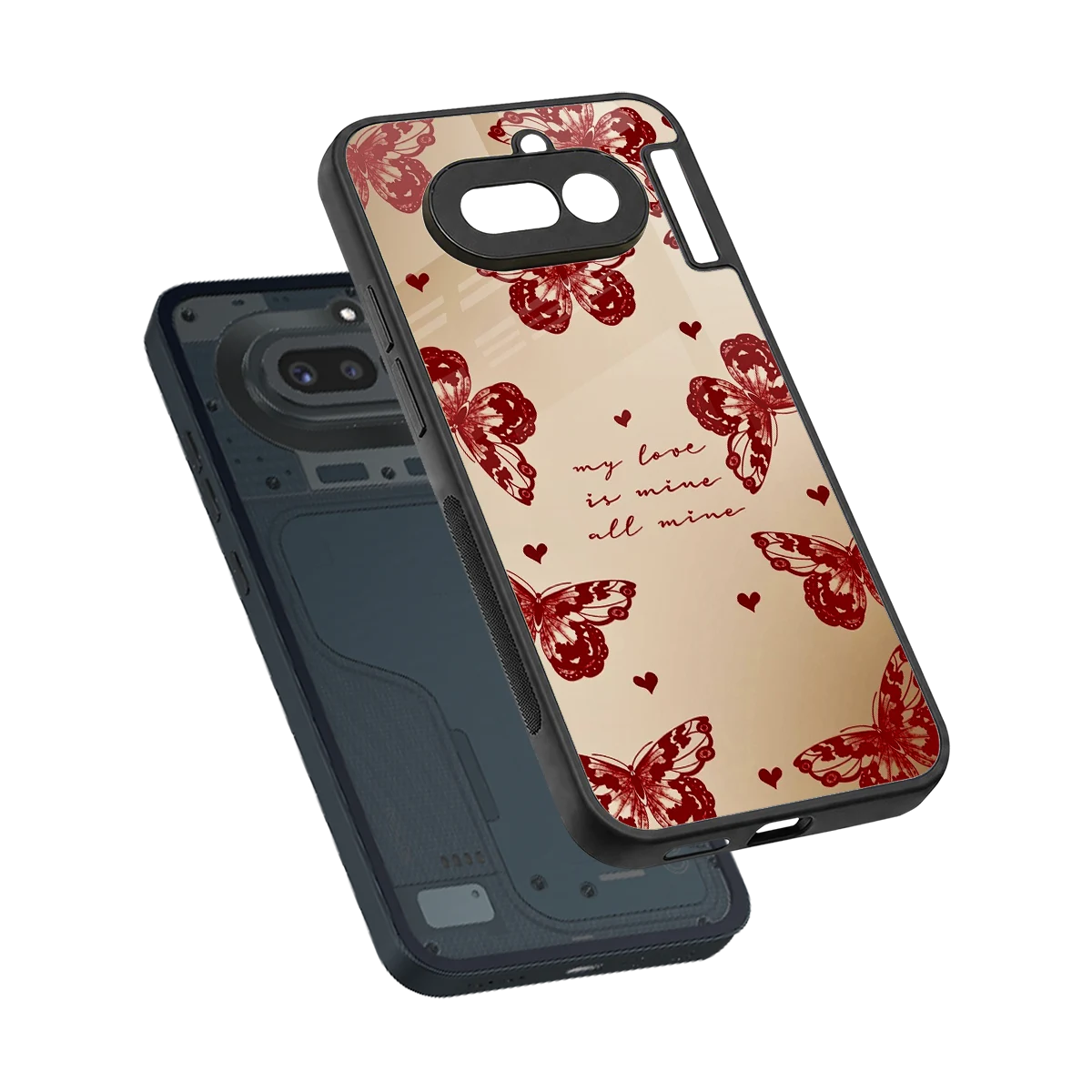 All Mine sleek nothing phone 4a cover with tempered glass back and TPU edges