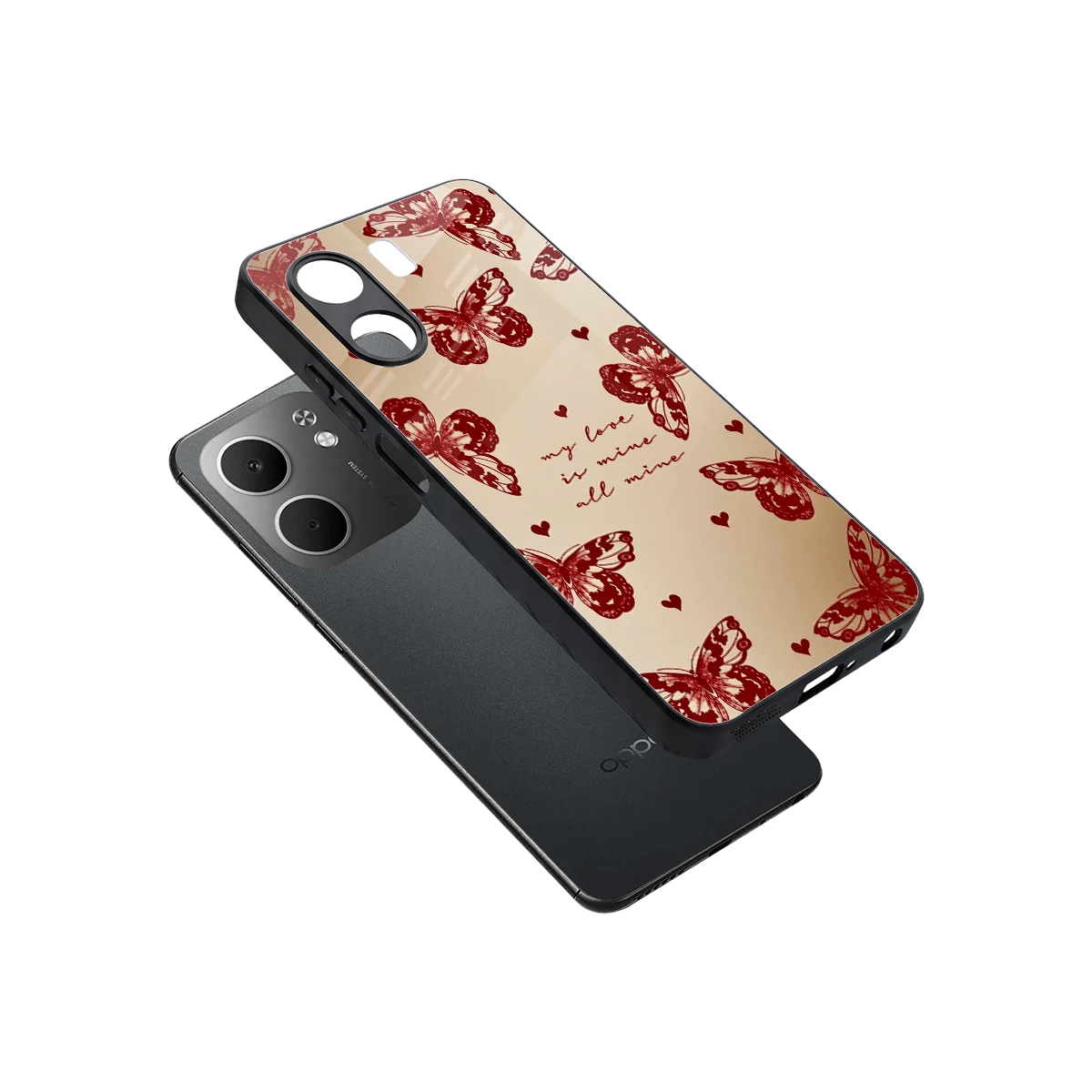 All Mine sleek oppo a5x 5g cover with tempered glass back and TPU edges
