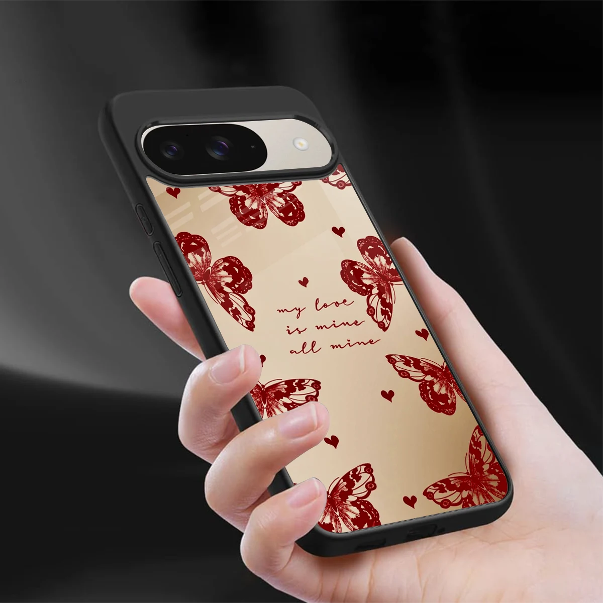 All Mine sleek google pixel 9 cover with tempered glass back and TPU edges