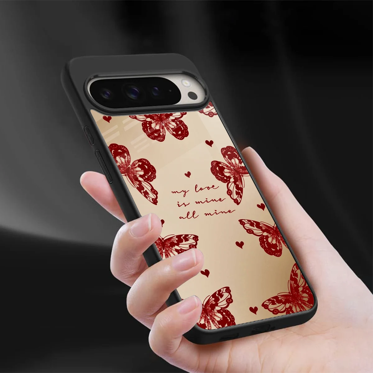 All Mine sleek google pixel 9 pro xl cover with tempered glass back and TPU edges