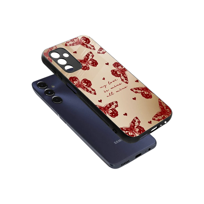All Mine sleek samsung galaxy m14 5g cover with tempered glass back and TPU edges