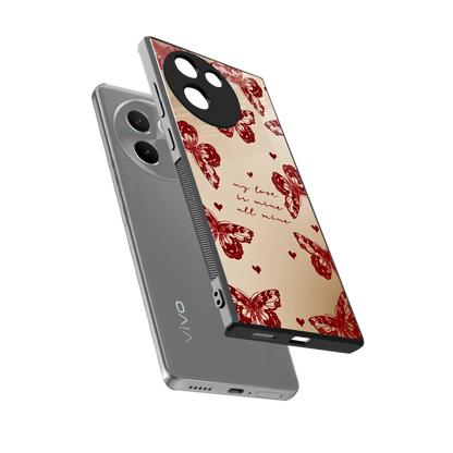 All Mine sleek vivo v30e cover with tempered glass back and TPU edges
