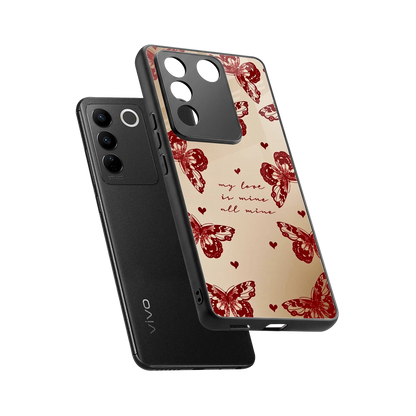 All Mine sleek vivo v27 5g cover with tempered glass back and TPU edges