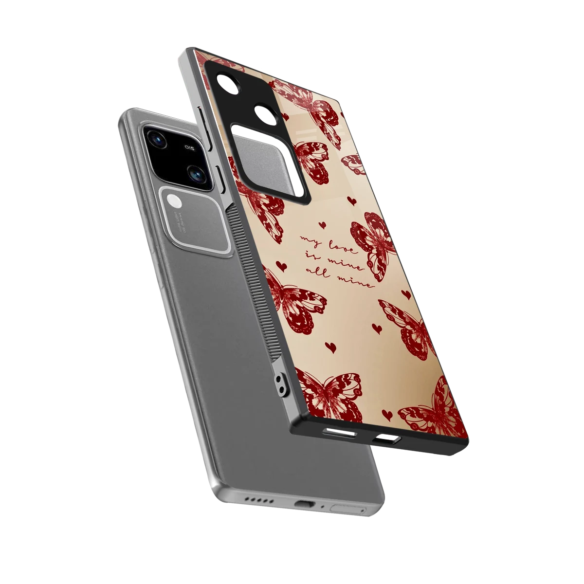 All Mine sleek vivo v30 cover with tempered glass back and TPU edges
