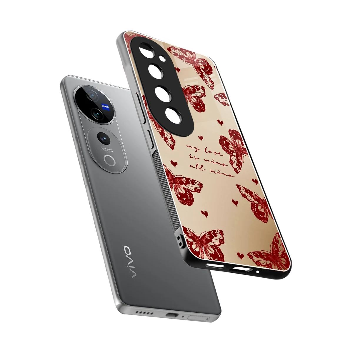 All Mine sleek vivo v40 pro cover with tempered glass back and TPU edges