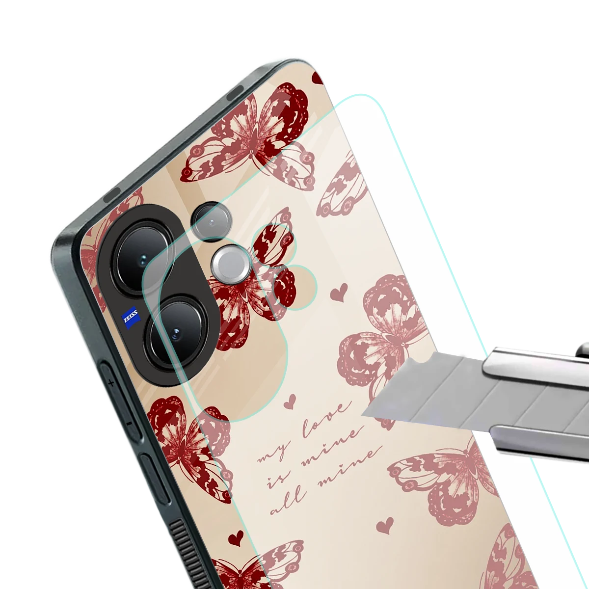 All Mine stylish phone case for vivo v60 | glossy glass and slim fit