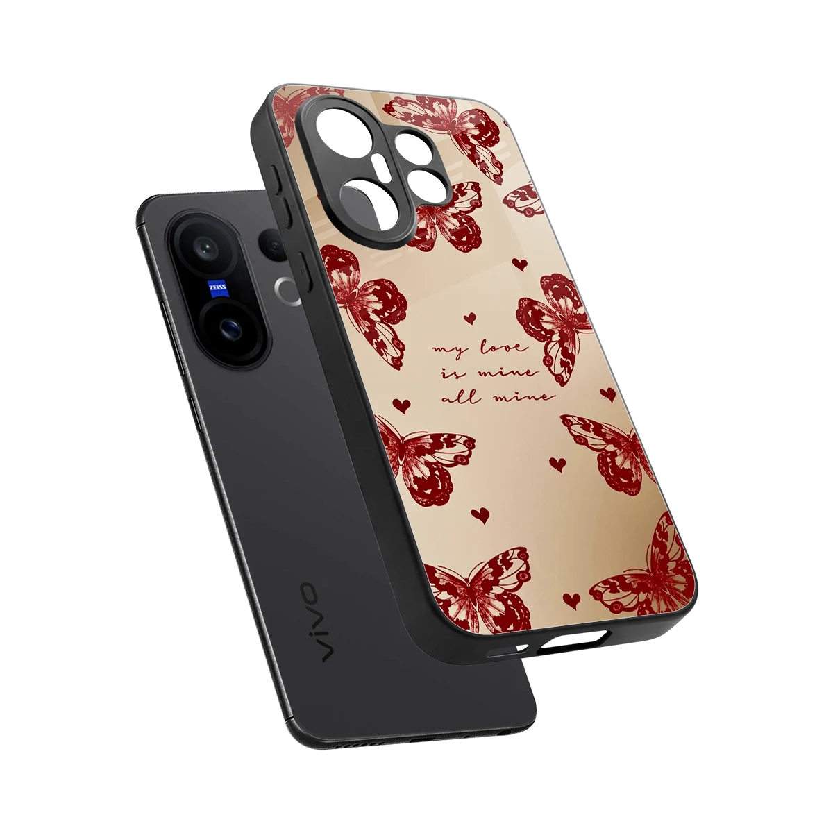 All Mine sleek vivo x200 fe cover with tempered glass back and TPU edges