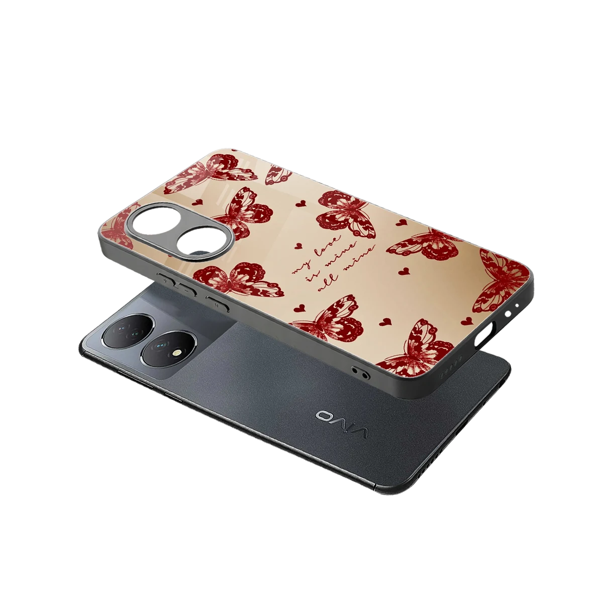 All Mine sleek Vivo-y100 cover with tempered glass back and TPU edges