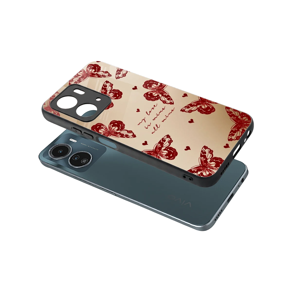 All Mine sleek vivo y16 cover with tempered glass back and TPU edges