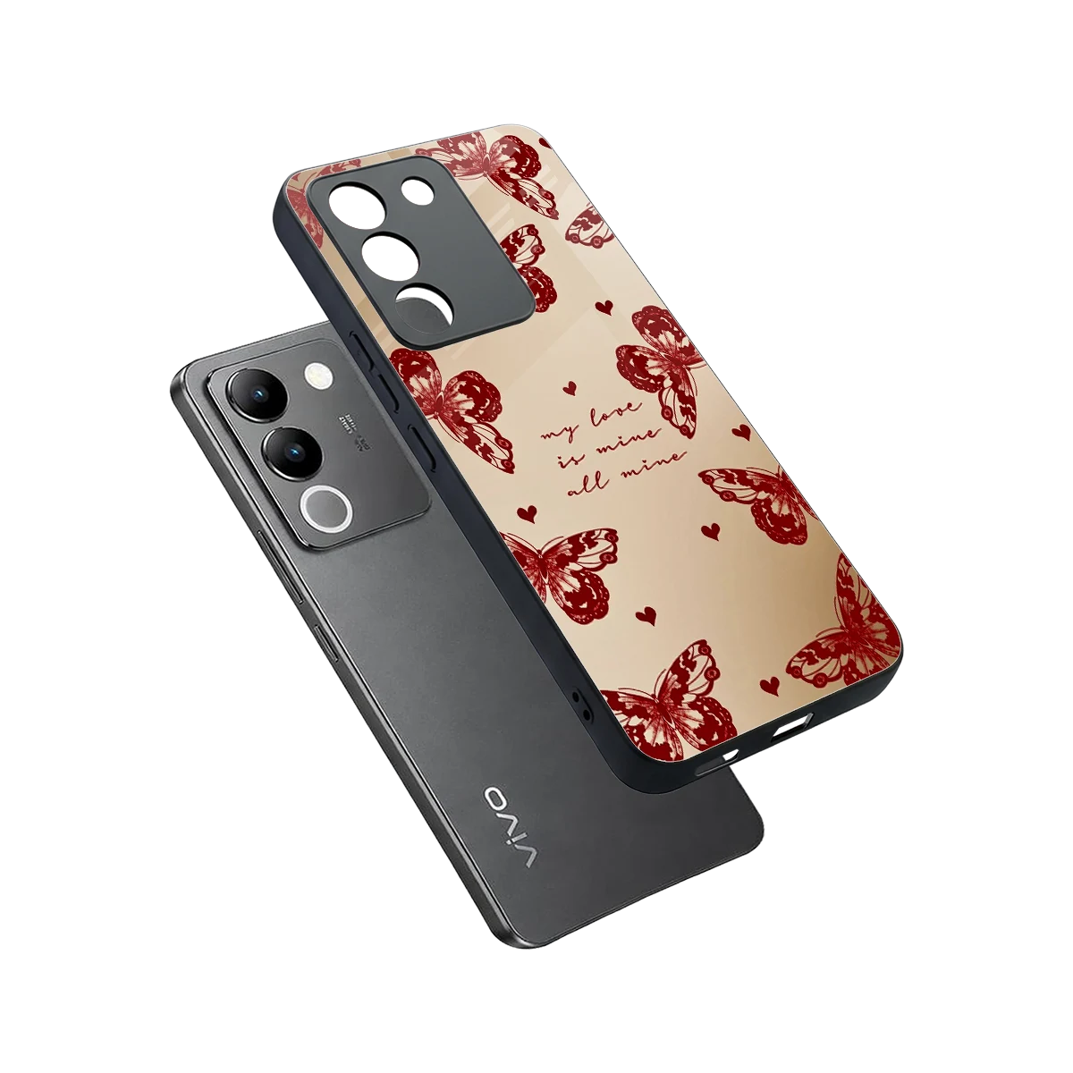 All Mine sleek vivo y200 5g cover with tempered glass back and TPU edges