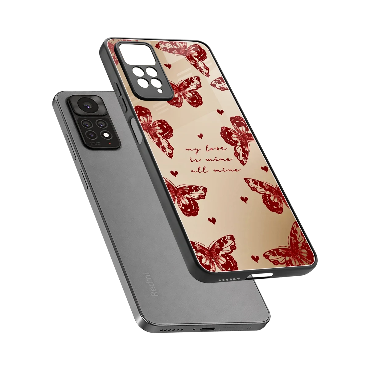 All Mine sleek redmi note 11 pro cover with tempered glass back and TPU edges
