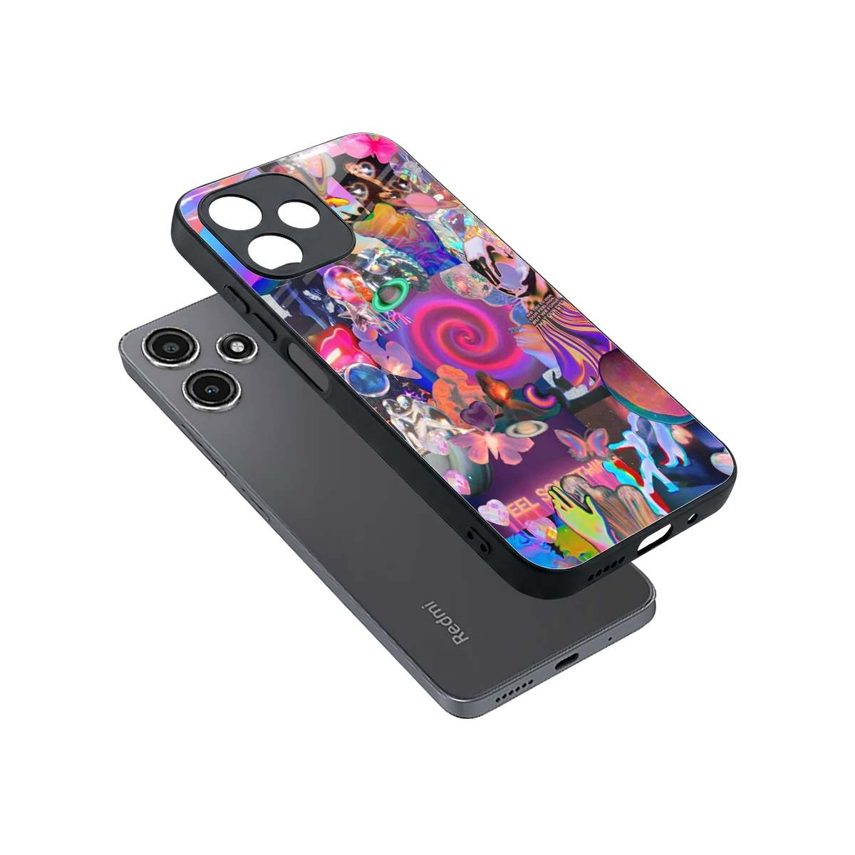 All You sleek redmi 12 5g cover with tempered glass back and TPU edges