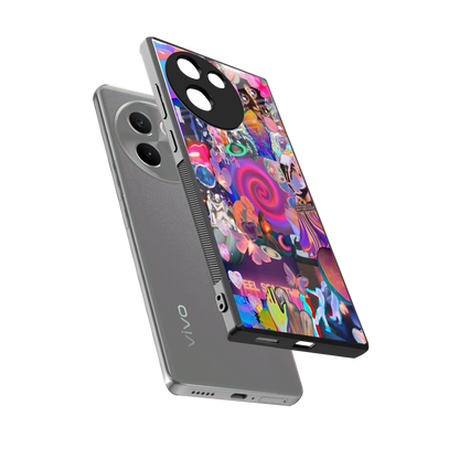 All You sleek vivo v30e cover with tempered glass back and TPU edges