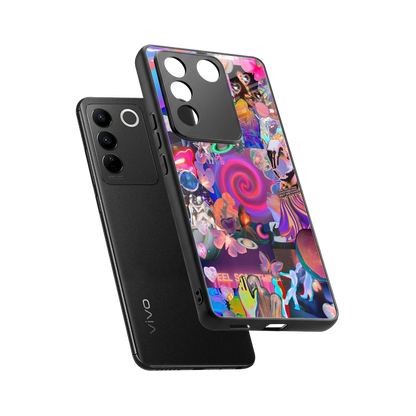 All You sleek vivo v27 5g cover with tempered glass back and TPU edges