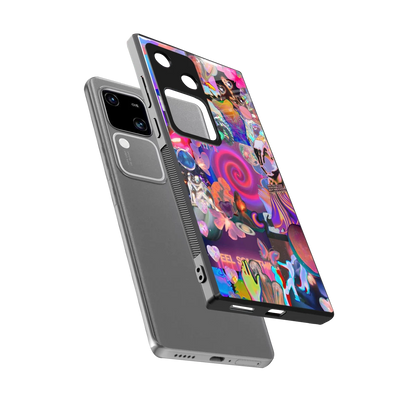 All You sleek vivo v30 cover with tempered glass back and TPU edges