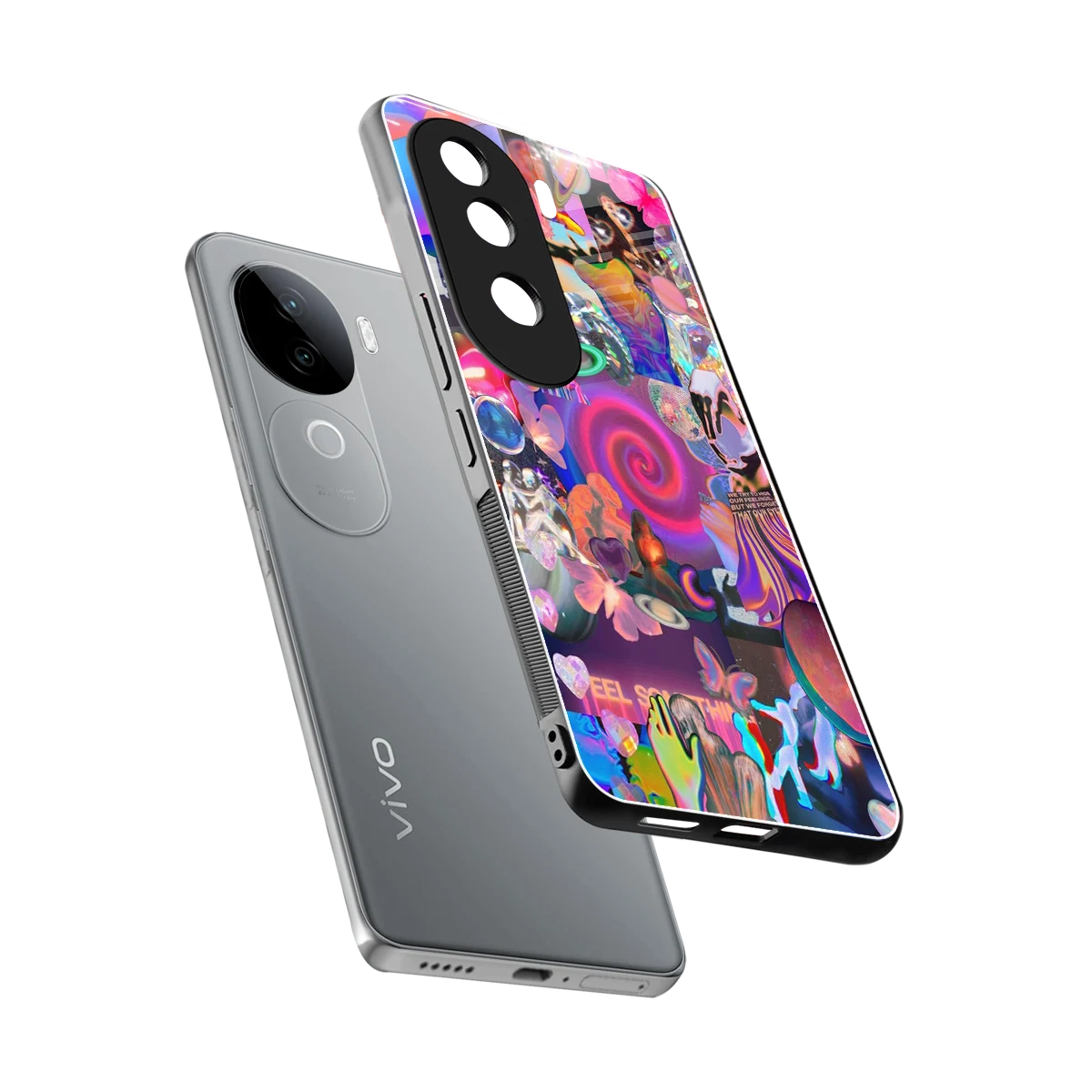 All You sleek vivo v40e cover with tempered glass back and TPU edges