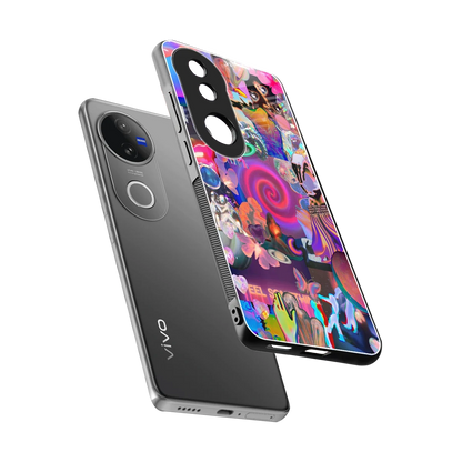 All You sleek vivo v50 cover with tempered glass back and TPU edges