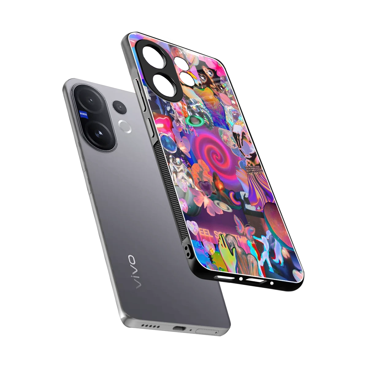All You sleek vivo v60 cover with tempered glass back and TPU edges