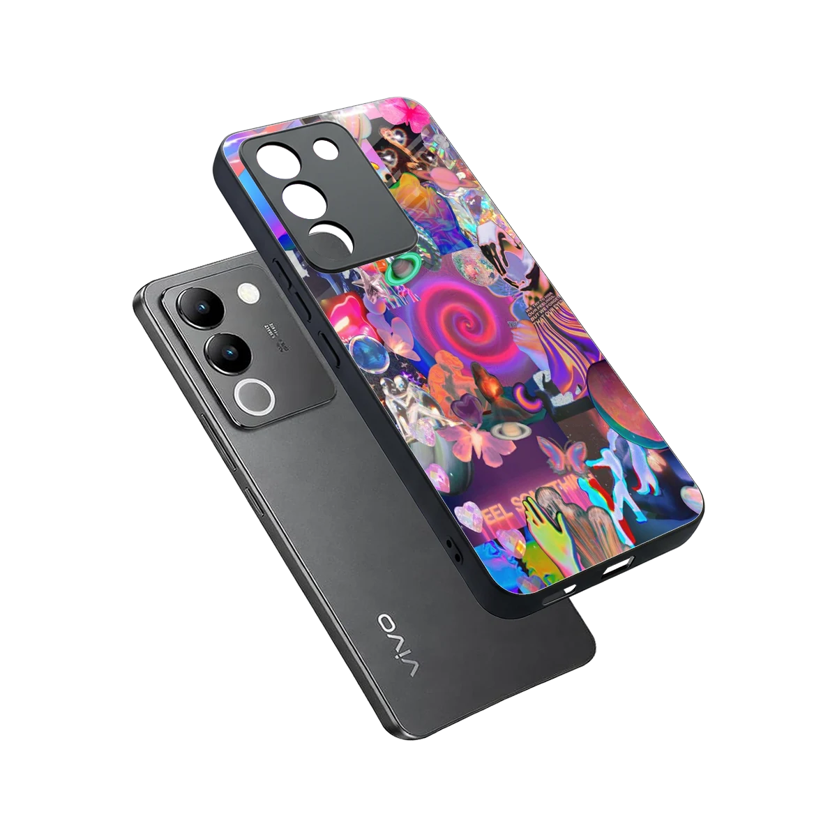 All You sleek vivo y200 5g cover with tempered glass back and TPU edges