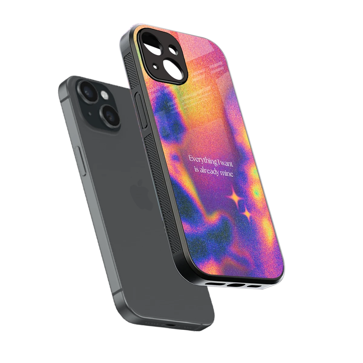 Already Mine sleek iphone 15 cover with tempered glass back and TPU edges