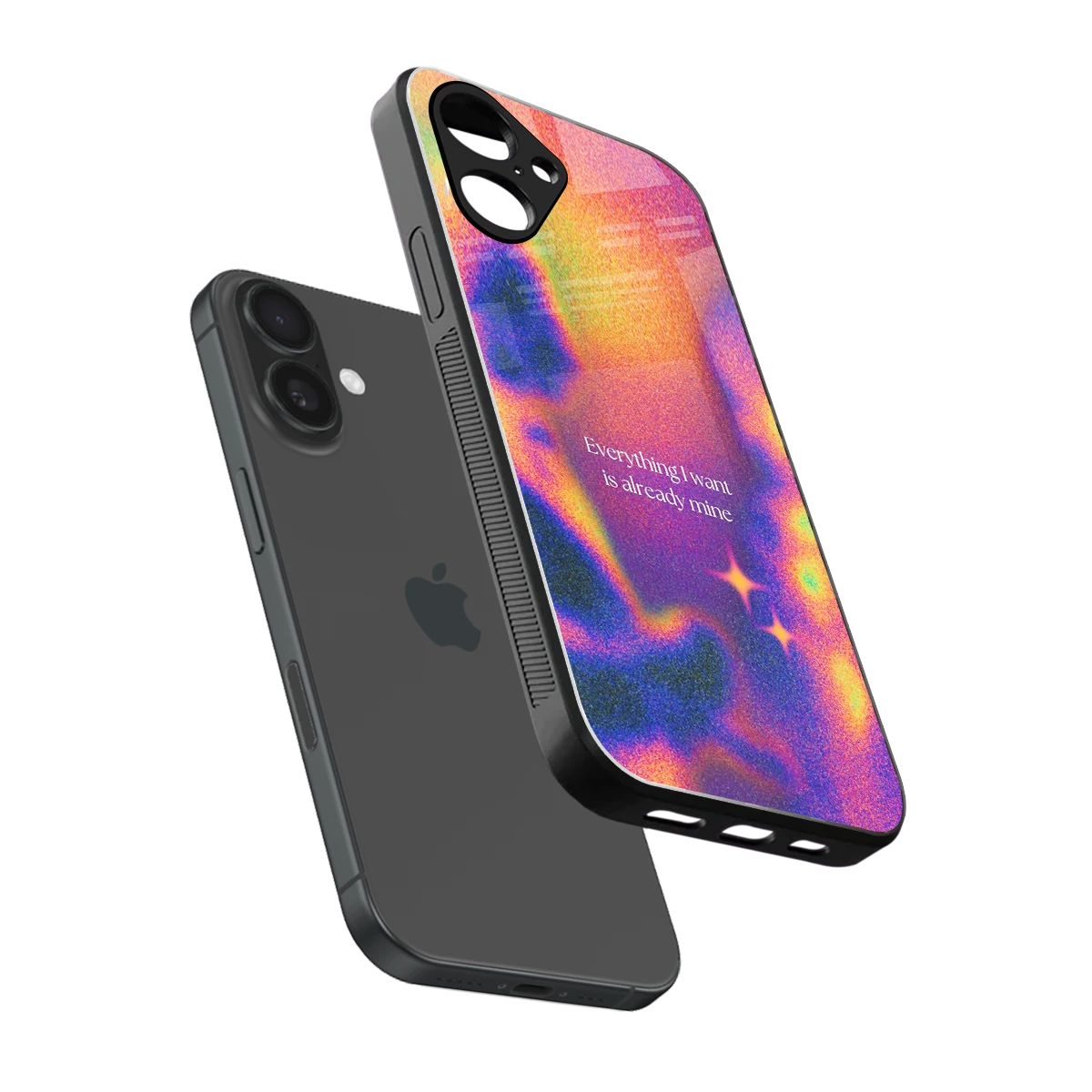 Already Mine sleek iPhone 16 cover with tempered glass back and TPU edges