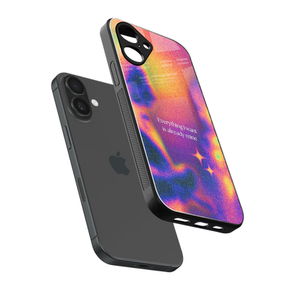 Already Mine sleek iPhone 16 cover with tempered glass back and TPU edges
