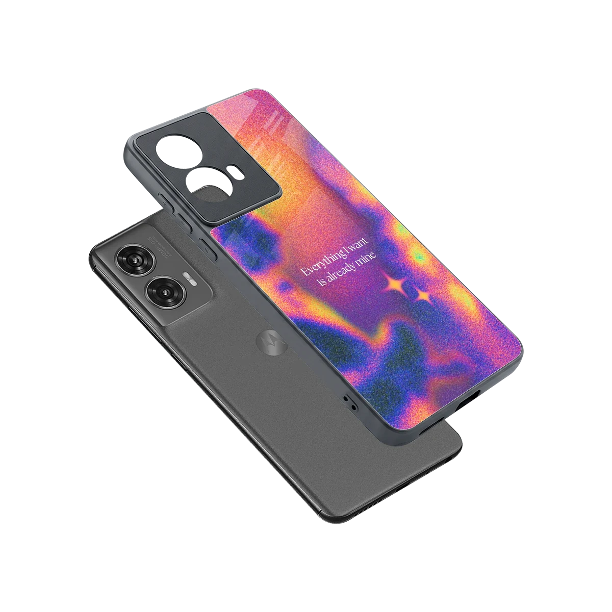 Already Mine sleek motorola edge 50 fusion cover with tempered glass back and TPU edges