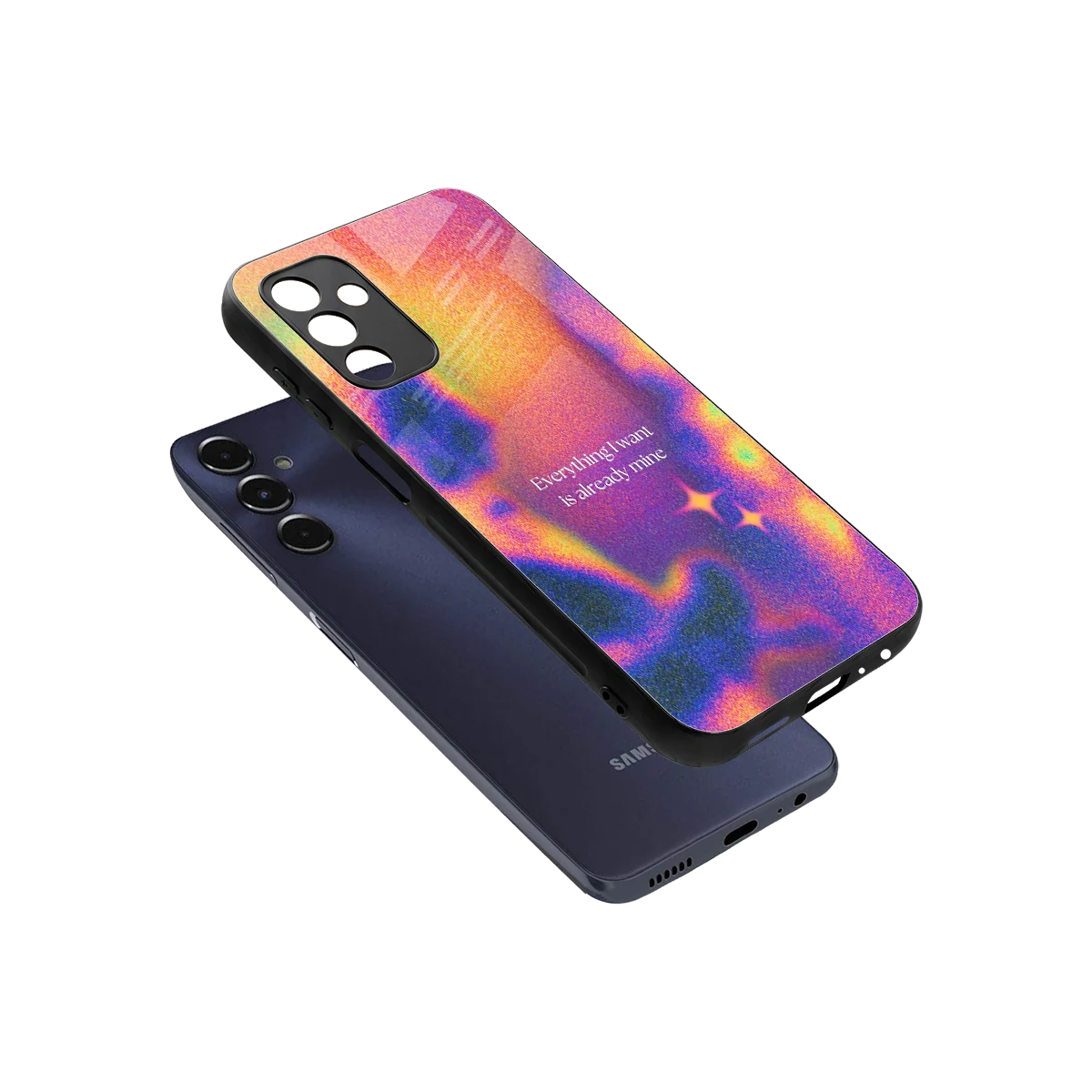 Already Mine sleek samsung galaxy m14 5g cover with tempered glass back and TPU edges