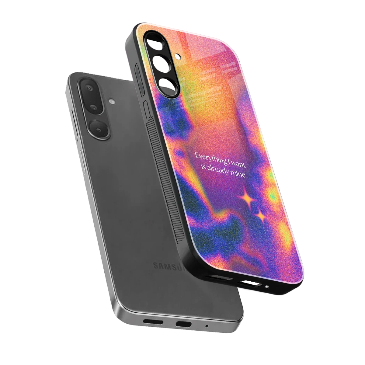 Already Mine sleek samsung galaxy m56 5g cover with tempered glass back and TPU edges