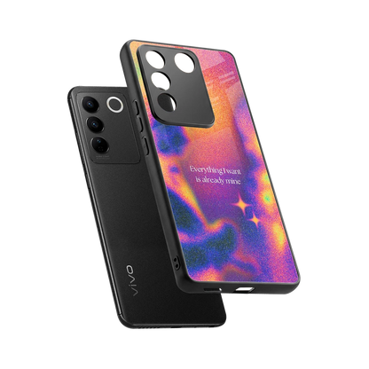 Already Mine sleek vivo v27 5g cover with tempered glass back and TPU edges
