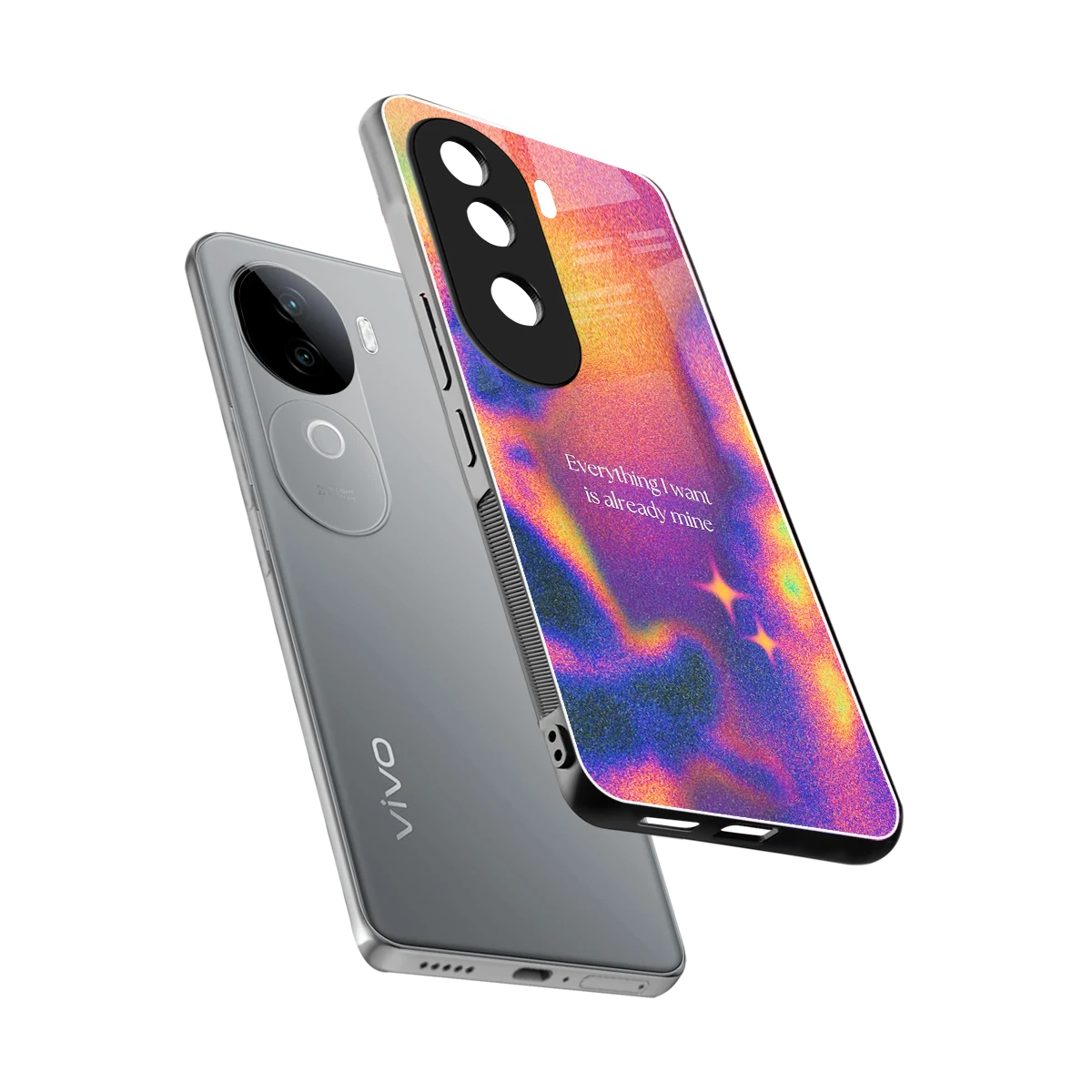 Already Mine sleek vivo v40e cover with tempered glass back and TPU edges
