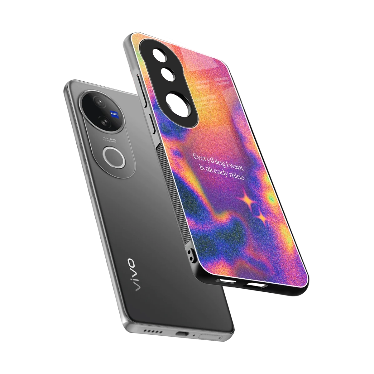 Already Mine sleek vivo v50 cover with tempered glass back and TPU edges