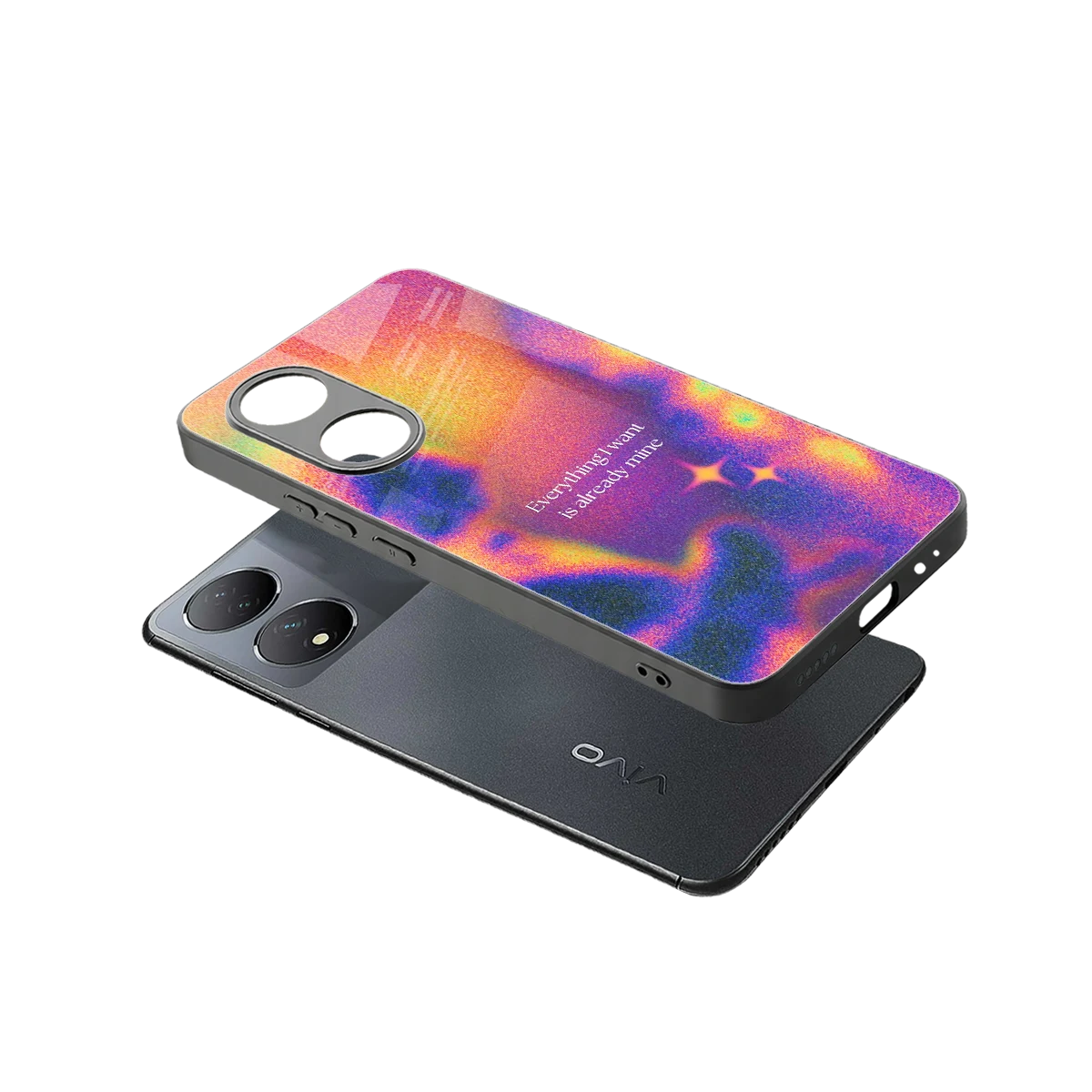 Already Mine sleek Vivo-y100 cover with tempered glass back and TPU edges