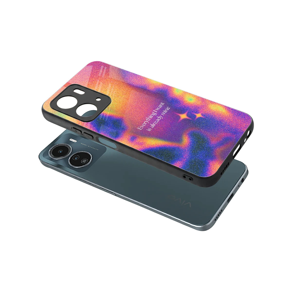 Already Mine sleek vivo y16 cover with tempered glass back and TPU edges