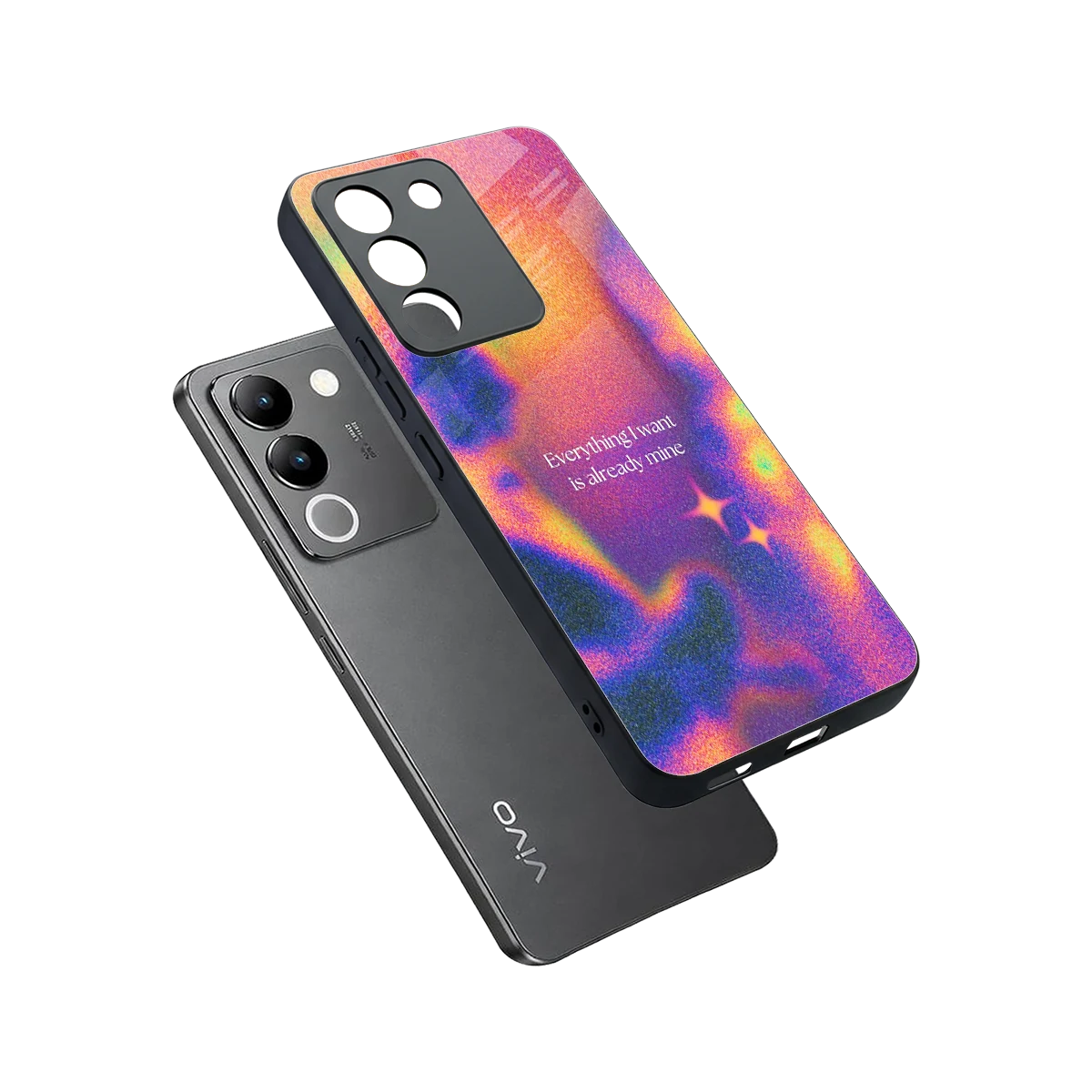 Already Mine sleek vivo y200 5g cover with tempered glass back and TPU edges