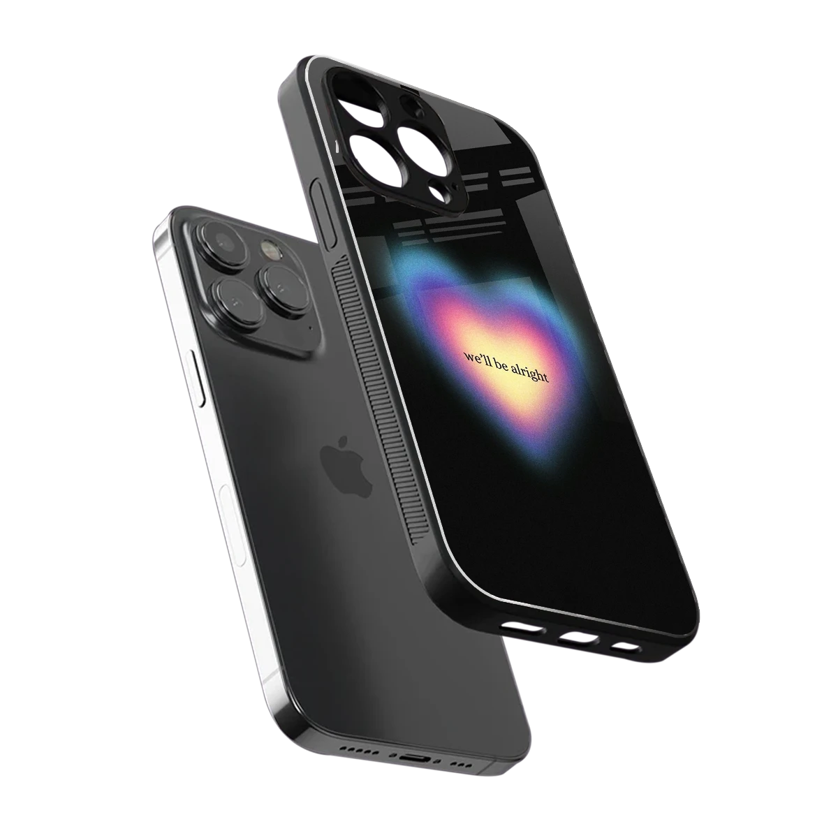 Alright Always sleek iphone 14 pro max cover with tempered glass back and TPU edges