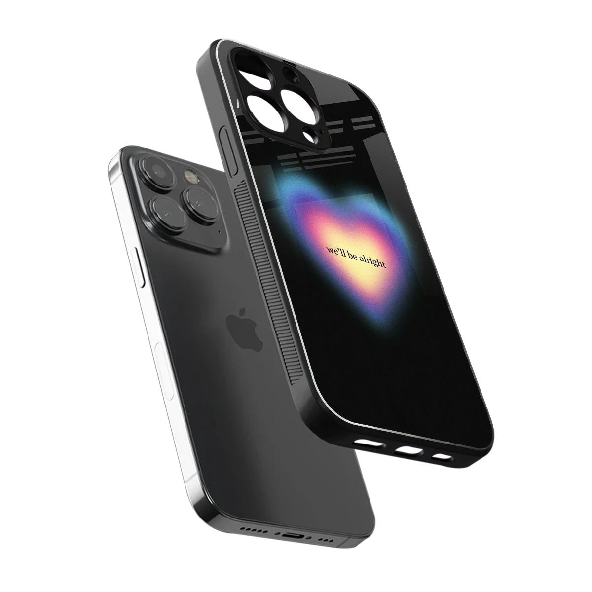 Alright Always sleek iphone 15 pro cover with tempered glass back and TPU edges