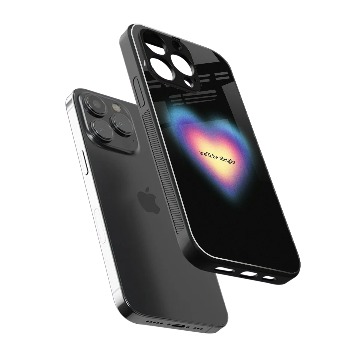 Alright Always sleek iphone 16 pro max cover with tempered glass back and TPU edges