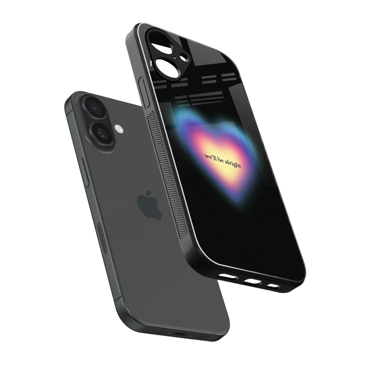 Alright Always sleek iPhone 16 cover with tempered glass back and TPU edges