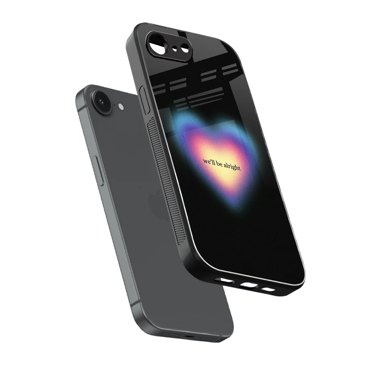 Alright Always sleek iphone 16e cover with tempered glass back and TPU edges