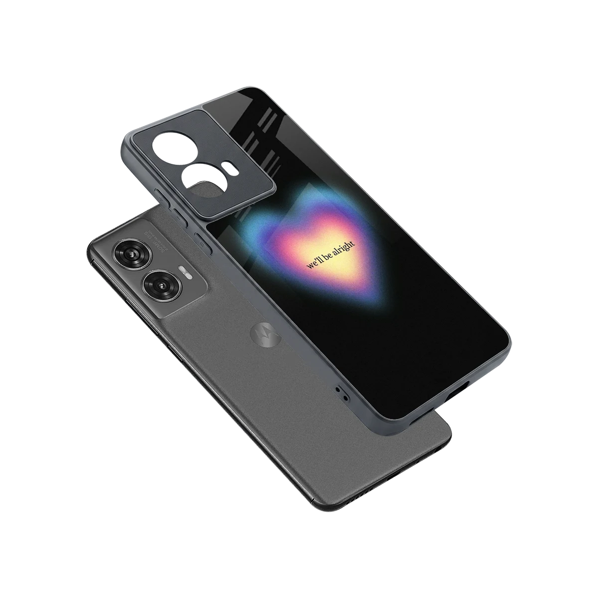 Alright Always sleek motorola edge 50 fusion cover with tempered glass back and TPU edges