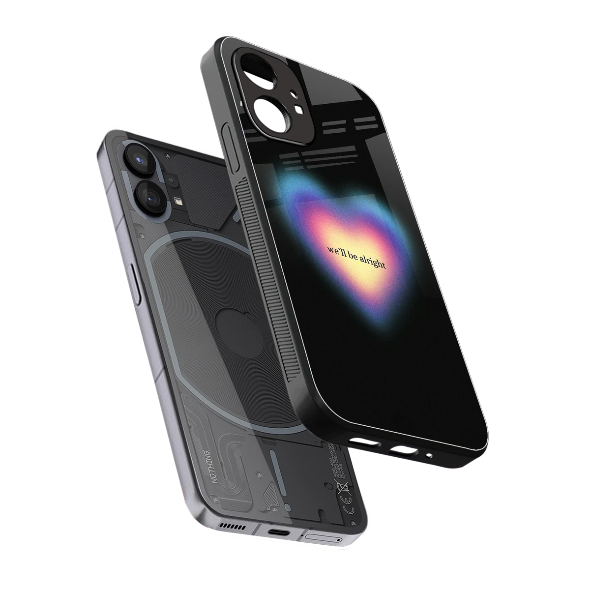 Alright Always sleek nothing phone 1 cover with tempered glass back and TPU edges