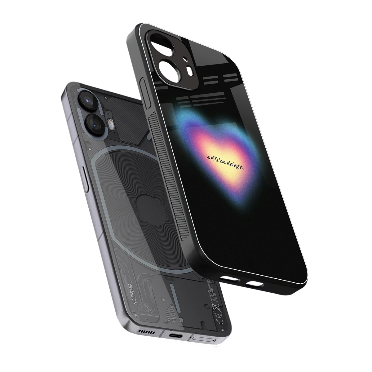 Alright Always sleek nothing phone 2 cover with tempered glass back and TPU edges