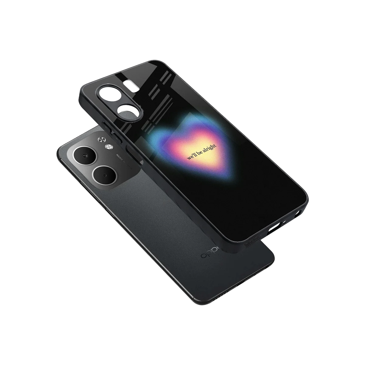 Alright Always sleek oppo a5x 5g cover with tempered glass back and TPU edges