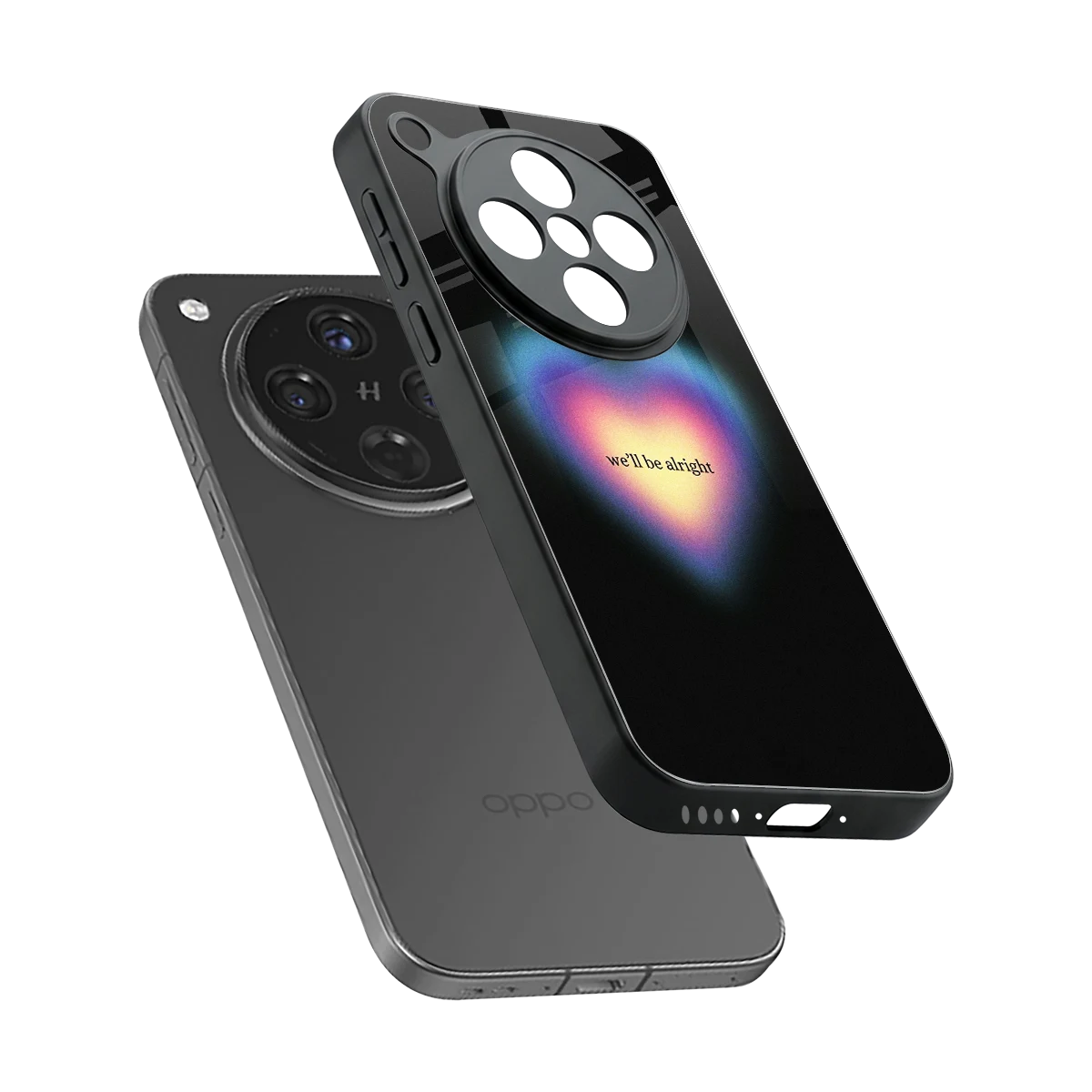 Alright Always sleek oppo find x8 cover with tempered glass back and TPU edges