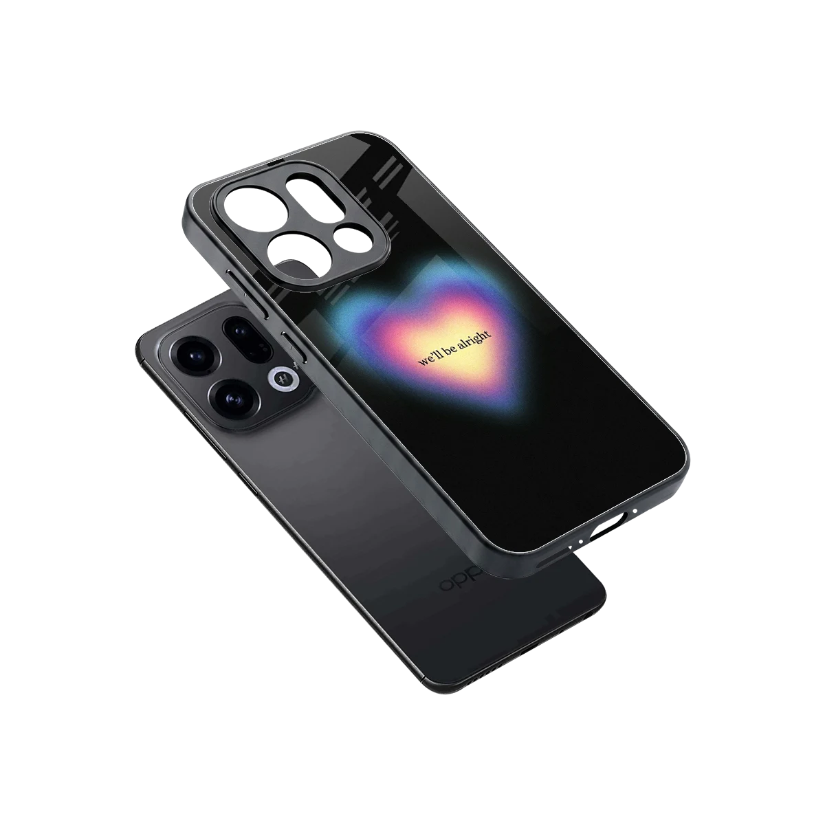Alright Always sleek oppo find x9 cover with tempered glass back and TPU edges
