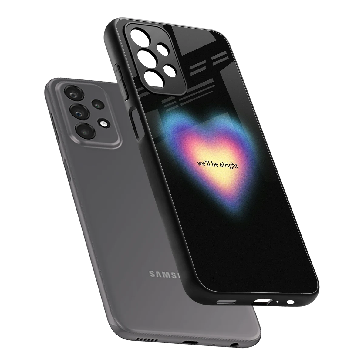 Alright Always sleek samsung galaxy a23 cover with tempered glass back and TPU edges
